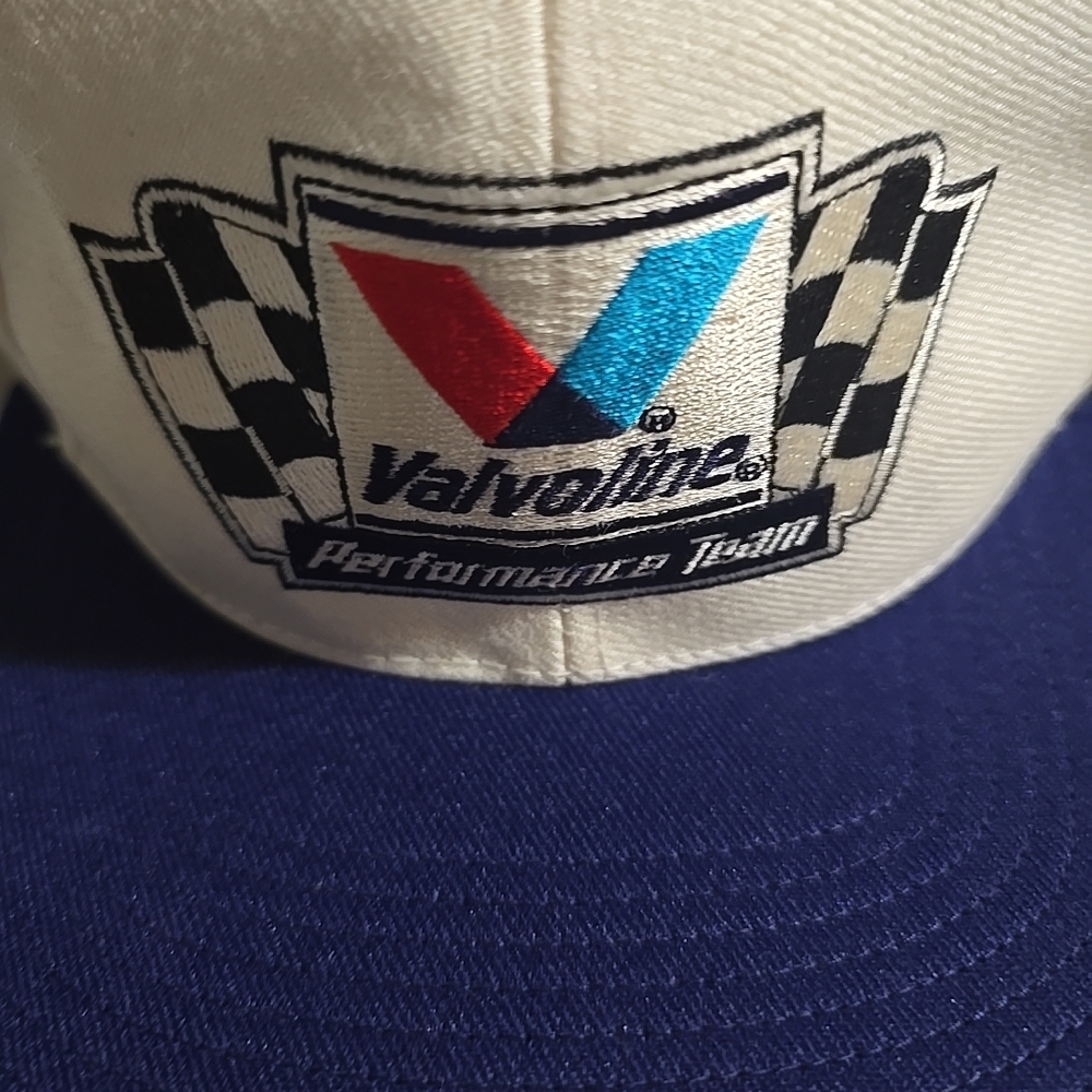 Nascar Valvoline White Red Blue Logo Trucker Hat